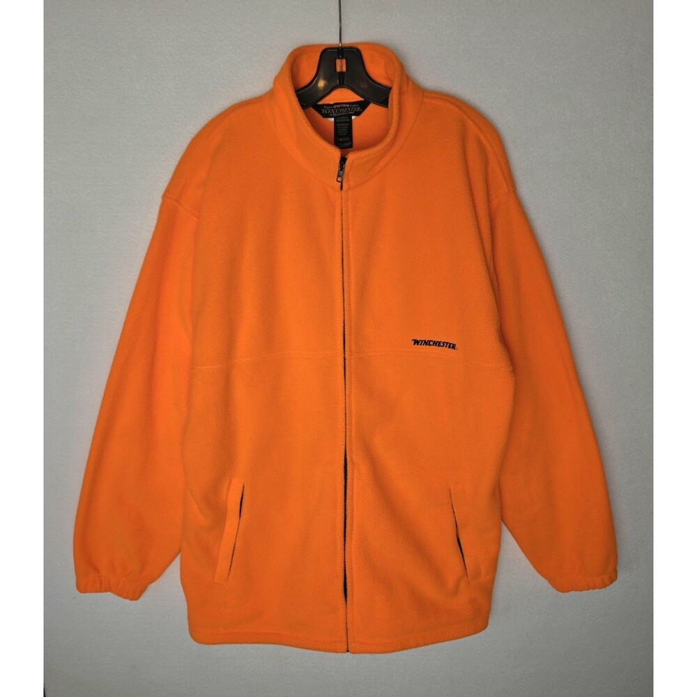 Winchester Fleece Blaze Orange Hunting Outdoors Safety Full Zip Up Mens XL